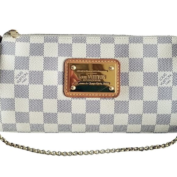 Authentic Louis Vuitton Eva Damier Azur Wristlet Handbag - Picture 3 of 14